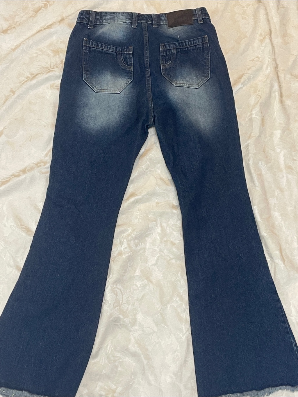 Ditch Bat Streetwear Denim Jeans. Wide Leg High Rise. Fray Hem. Preowned. Size M — image 5 of 8